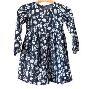 Vince Camuto Girls’ 6X Dress Cotton Denim Leaves Dress Casual Jumper Dress #M